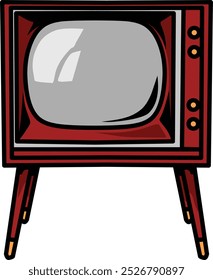 vintage tv vector for design