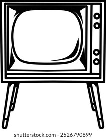 vintage tv vector for design