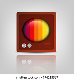 Vintage TV vector icon 