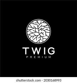 vintage Twig Rounded Ornament Logo design