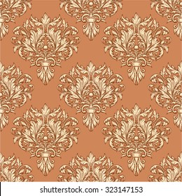 Vintage twisted pattern with beautiful ornament Damask patterns in retro style
