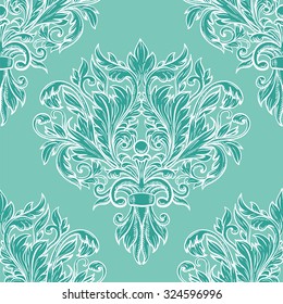 Vintage twisted pattern with beautiful ornament Damask patterns in retro style