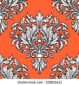 Vintage twisted pattern with beautiful ornament Damask patterns in retro style