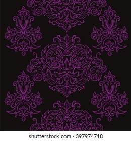 Vintage twisted pattern with beautiful ornament Damask patterns in retro style