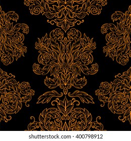 Vintage twisted pattern with beautiful ornament Damask patterns in retro style