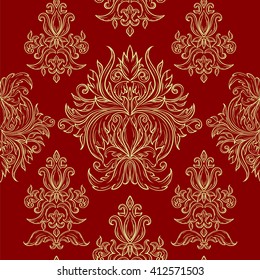 Vintage twisted pattern with beautiful ornament Damask patterns in retro style