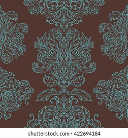 Vintage twisted pattern with beautiful ornament Damask patterns in retro style