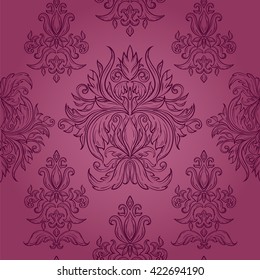 Vintage twisted pattern with beautiful ornament Damask patterns in retro style