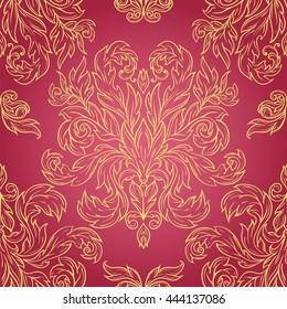 Vintage twisted pattern with beautiful ornament Damask patterns in retro style