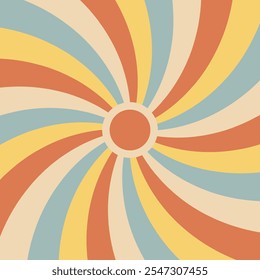 Padrão de Sunburst Torcido Vintage | Fundo colorido retrô | Gráfico Nostálgico para Posters
