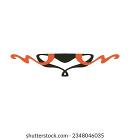 Vintage two colored hand drawn divider. Vector decorative element isolated on white background.