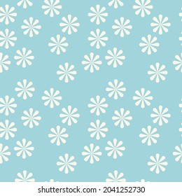 vintage two colored seamless pattern. chaotic arrangement, geometric stylized flowers, 60s, 70s. surface design, fabric, paper, stationery, card, banner, textile