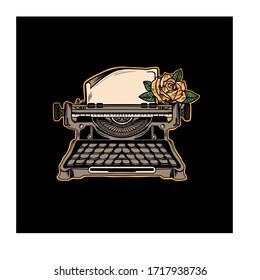 vintage type machine with flower design