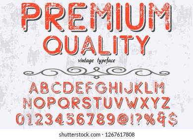Vintage typeface Font handcrafted vector named vintage premium quality