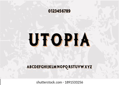 vintage typeface vector design, alphabet font, gray and black style