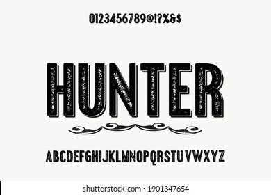 diseño vectorial de tipo vintage, letra alfabética, estilo gris y blanco