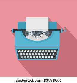 Vintage typewriter icon. Flat illustration of vintage typewriter vector icon for web design