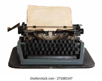 Vintage-Schreibmaschine mit Papier, Vektorgrafik