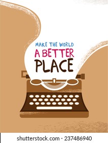 Vintage typewriter poster with a place for text