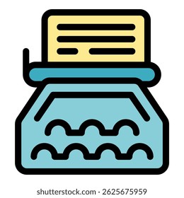 Vintage typewriter printing a document, symbolizing retro office equipment and nostalgic writing tools