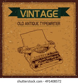 vintage typewriter sketch