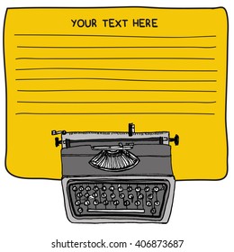 Vintage Typewriter - Text Box Template (Vector Illustration)