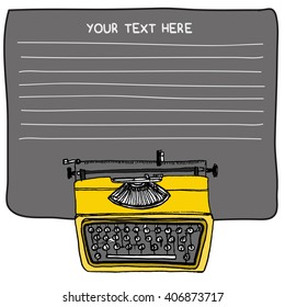 Vintage Typewriter - Text Box Template (Vector Illustration)