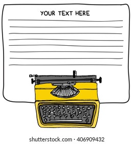 Vintage Typewriter - Text Box Template (Vector Illustration)