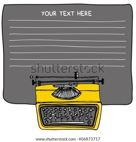 Vintage Typewriter - Text Box Template (Vector Illustration)