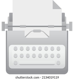 Vintage Schreibmaschine Vektor. Alte Schreibmaschine Maschine flach Symbol. Retro-Sekretariat-Tastaturmaschinerie einzeln auf weißem Hintergrund