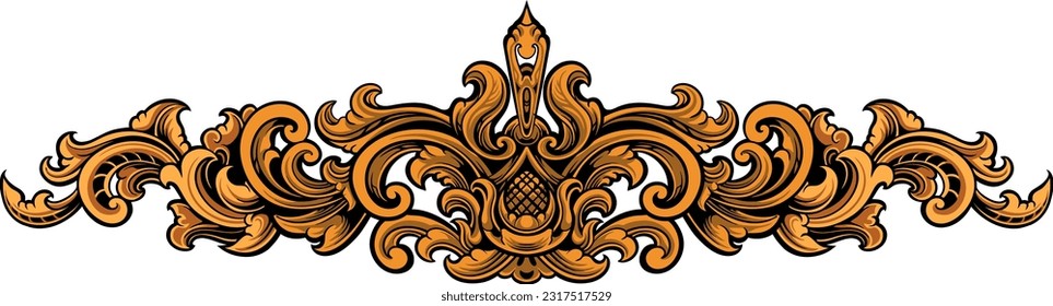 Vintage typographic decorative ornament design elements