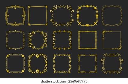 Vintage typographic decorative ornament . Frame ornament. Vintage frame ornament. Ornamennt set. Vector set border. Set of vintage frames square. Floral ornament. decorative vector frames and borders.