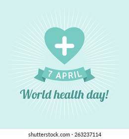 Vintage Typographic Design Poster for World Health Day