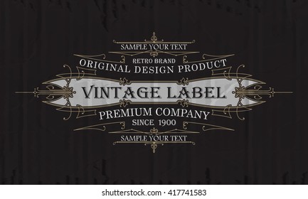 Vintage typographic label premium - vector