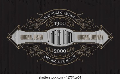 Vintage typographic label premium - vector