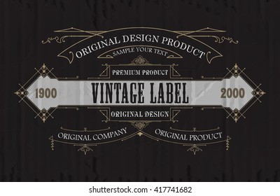 Prima de etiqueta tipográfica vintada - vector