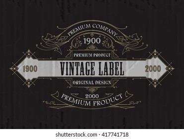 Vintage typographic label premium - vector