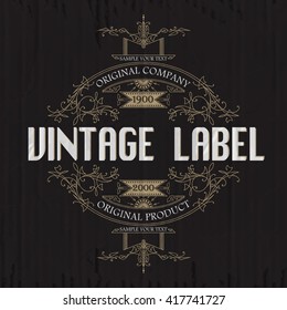 Vintage typographic label premium - vector