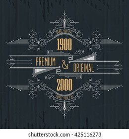 Vintage typographic label premium - vector