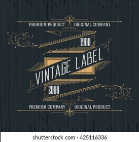 Vintage typographic label premium - vector