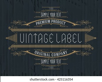 Vintage typographic label premium - vector