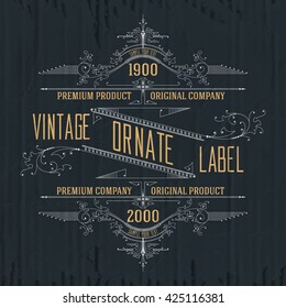 Vintage typographic label premium - vector