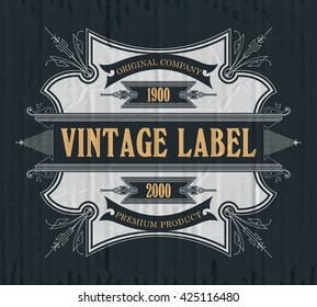 Vintage typographic label premium - vector