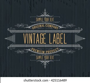 Rótulo tipográfico vintage premium - vetor