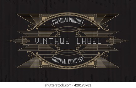 Vintage typographic label premium - vector