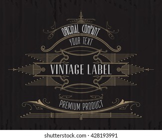 Vintage typographic label premium - vector