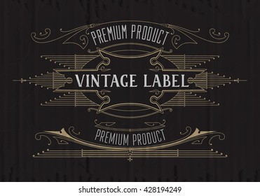 Vintage typographic label premium - vector