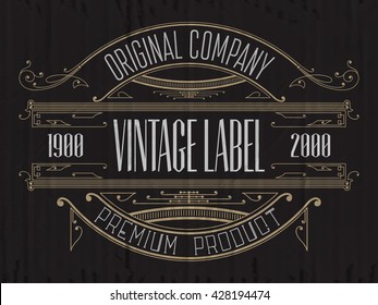 Vintage typographic label premium - vector
