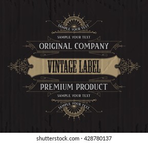 Vintage typographic label premium - vector
