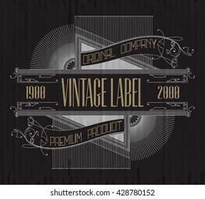 Vintage typographic label premium - vector